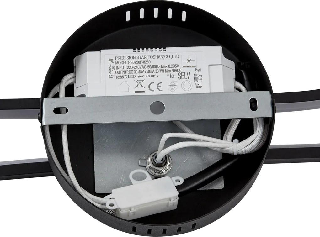 Designerska lampa sufitowa matowa czarna 65 cm 3-stopniowa ściemnialna 2-punktowa - Pepe