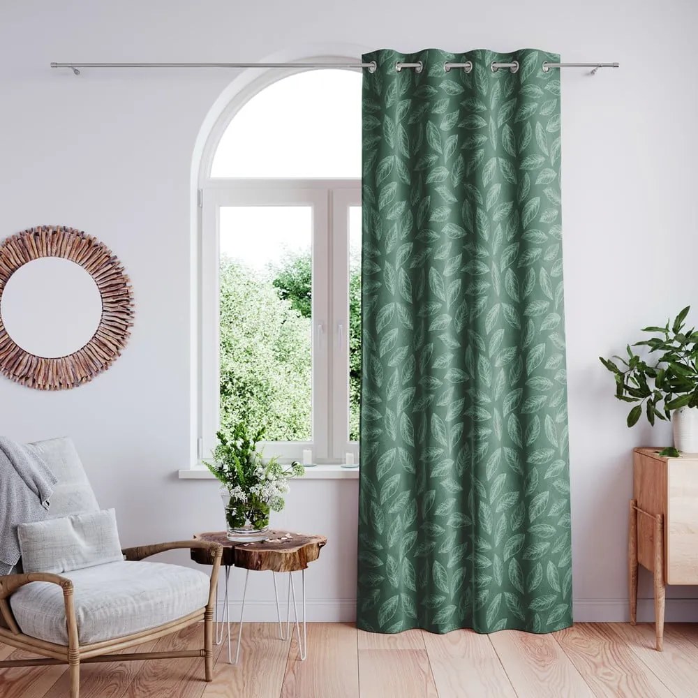 Zielona aksamitna zasłona 140x250 cm Calm – Restilo