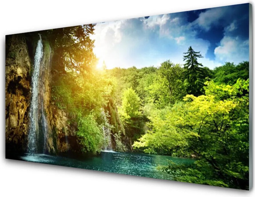 Szkło Dekoracyjne do Kuchni Leśna Kaskada Wodna