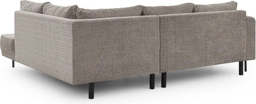 Szarobrązowy narożnik z tkaniny szenilowej (prawostronny/w kształcie litery L) Mauris – Ropez