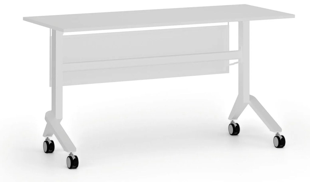 Mobilny stół PRIMO MOVE, 140x60 cm, biała podstawa, biały