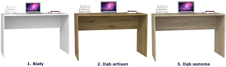 Białe długie minimalistyczne biurko R6-K93