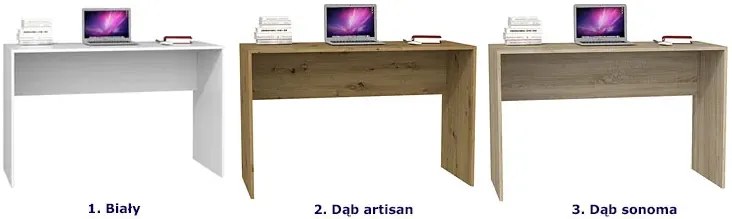 Białe długie minimalistyczne biurko - Selex 2X