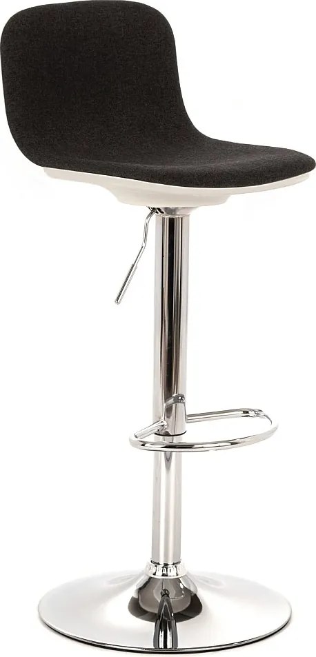 Zestaw 2 wysokich krzeseł w kolorze antracytowej szarości "Spot" z podnóżkiem i podnośnikiem gazowym, 36x38,5 cm, 88 h