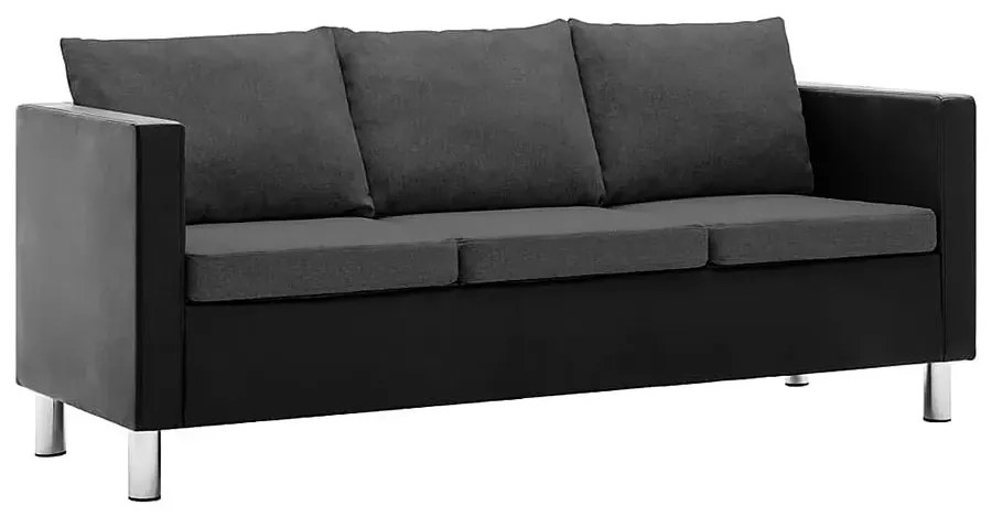 Atrakcyjna 3-osobowa sofa Karlo 3Q - czarno-ciemnoszara