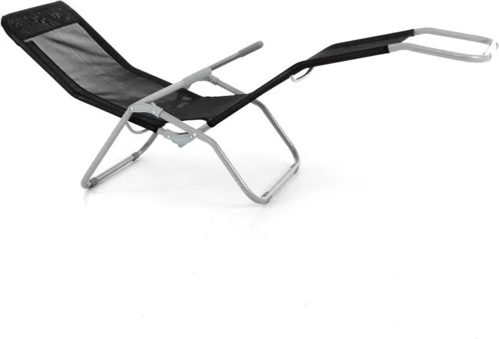 Zestaw ogrodowy 2 x leżak z czarną tkaniną - składany