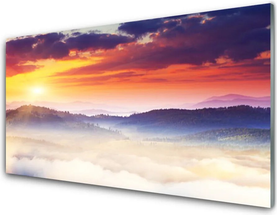 Panel Szklany Górski Szczyt W Blasku Słońca