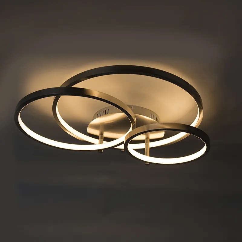 Nowoczesna lampa sufitowa stalowa z wbudowanym LED i ściemniaczem - Rondas