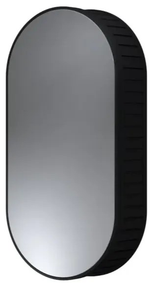 Szafka łazienkowa VENEZIA 1D 43cm czarny mat z lustrem HALMAR