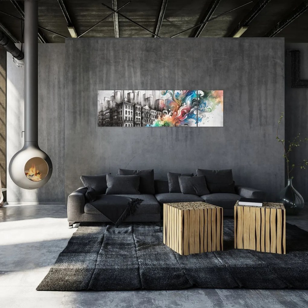 Obraz - Przemysłowe życie (170x50 cm)