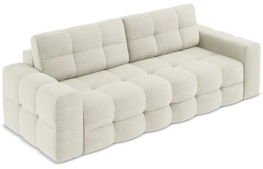 Beżowa rozkładana sofa z materiału bouclé 255 cm Milu – Makamii