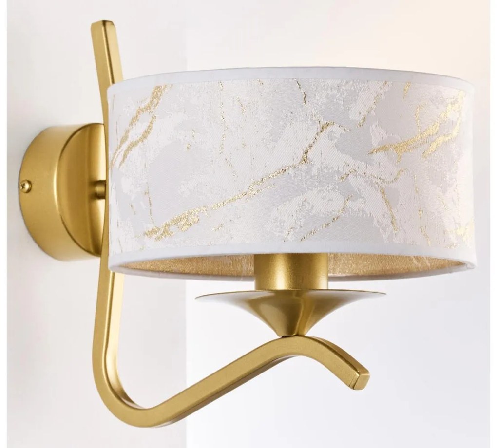 Jupiter 2111 - Kinkiet KASZMIR 1xE27/15W/230V biały/złoty/z dekorem marmuru