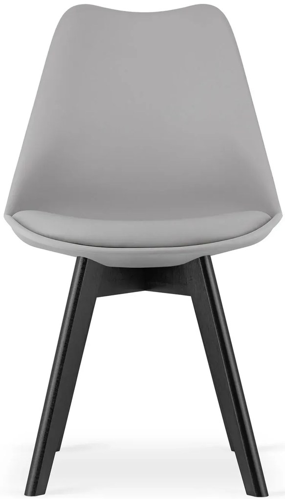 Komplet szarych ergonomicznych krzeseł z czarnymi nogami 4 szt. - Ares 4S