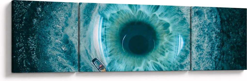 Obraz morza z łódką (170x50 cm)