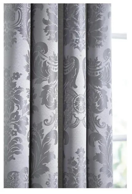 Szare adamaszkowe zasłony zestaw 2 szt. 168x183 cm Damask Jacquard – Catherine Lansfield