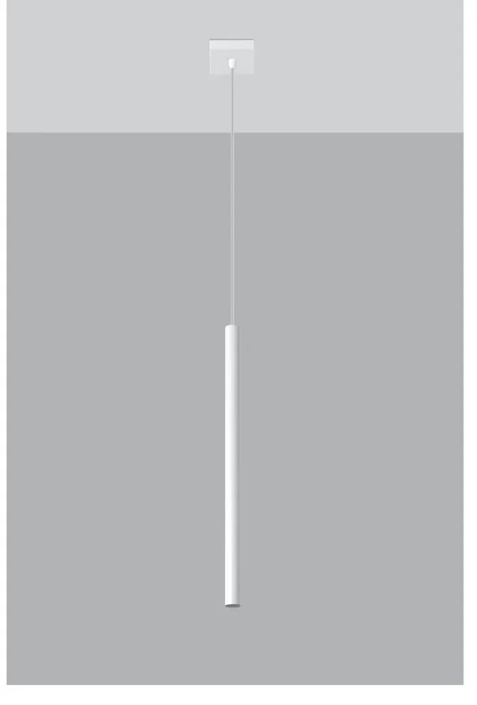 Biała lampa wisząca Sollux Fideus Single