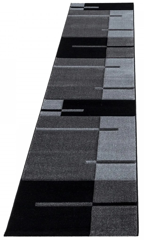 Dywan nowoczesny Hawaii szaro-czarny 80 cm x 300 cm