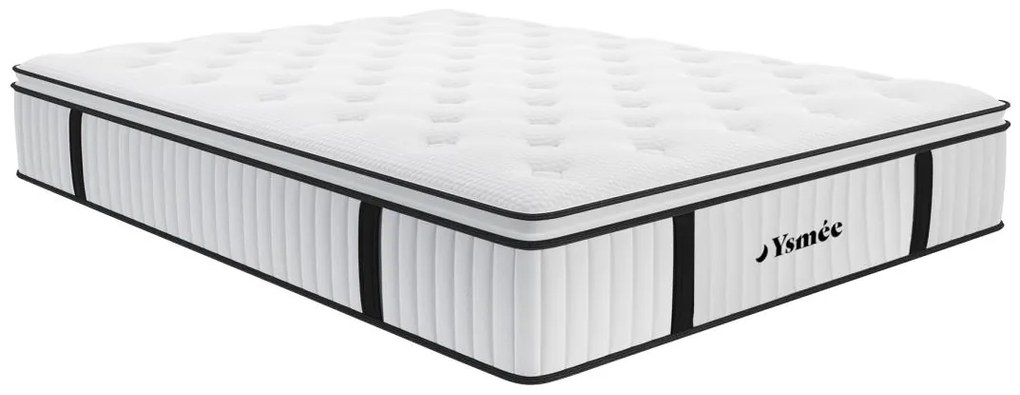 Materac ze sprężynami kieszeniowymi ze zintegrowaną nakładką na materac AMERICAM DREAM marki YSMÉE 140 × 190 cm