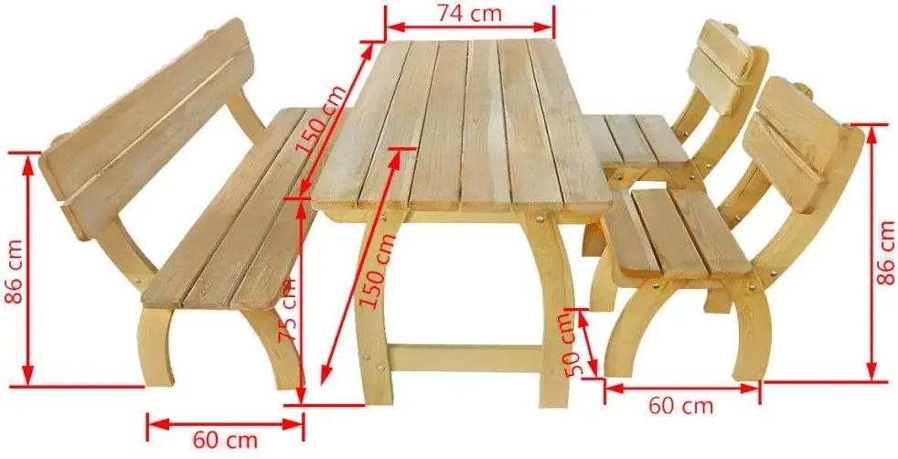 Zestaw drewnianych mebli ogrodowych- brązowy B9-Z85