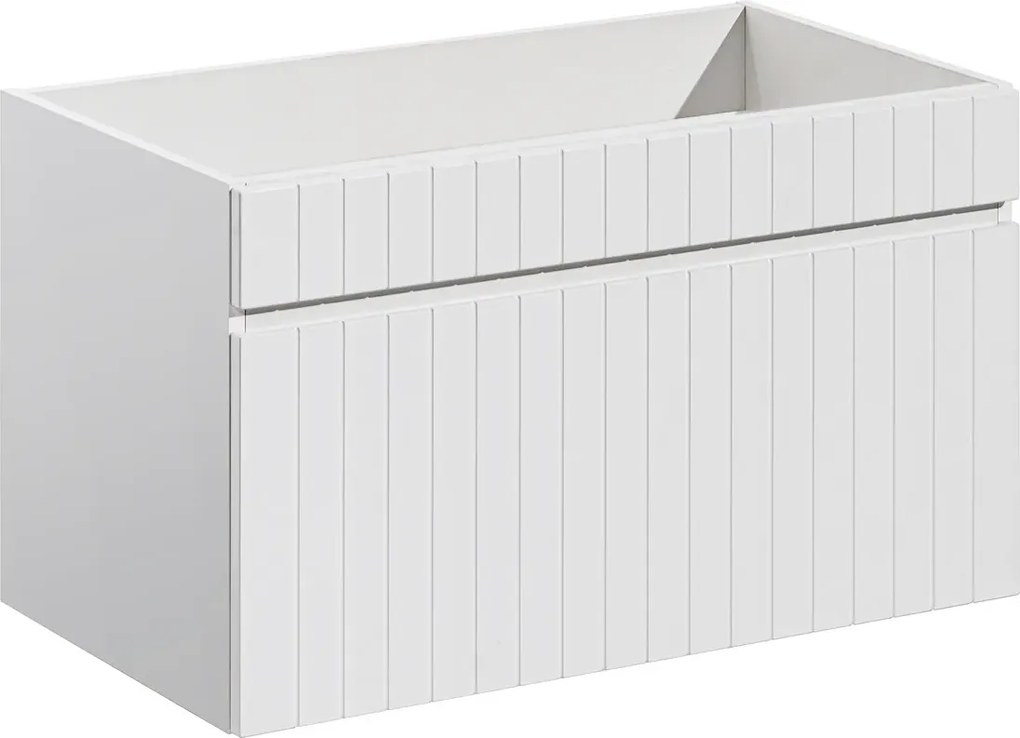 Biała szafka umywalkowa z lamelami 80 cm W8-H67
