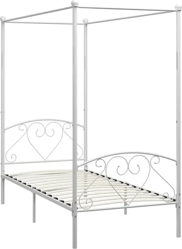 Metalowe białe łóżko rustykalne 120x200 cm N0-E76