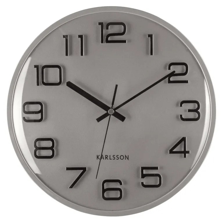 Zegar ścienny Karlsson 6022SI srebrny, śr. 30 cm