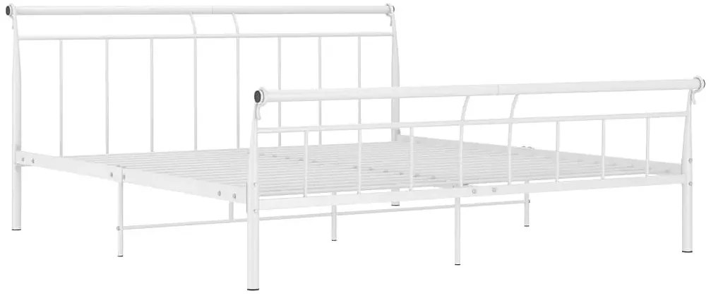 Białe metalowe łóżko małżeńskie 160x200 cm - Ventano