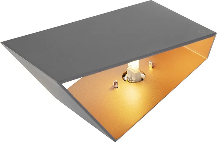 Kinkiet składany szary z miedzią