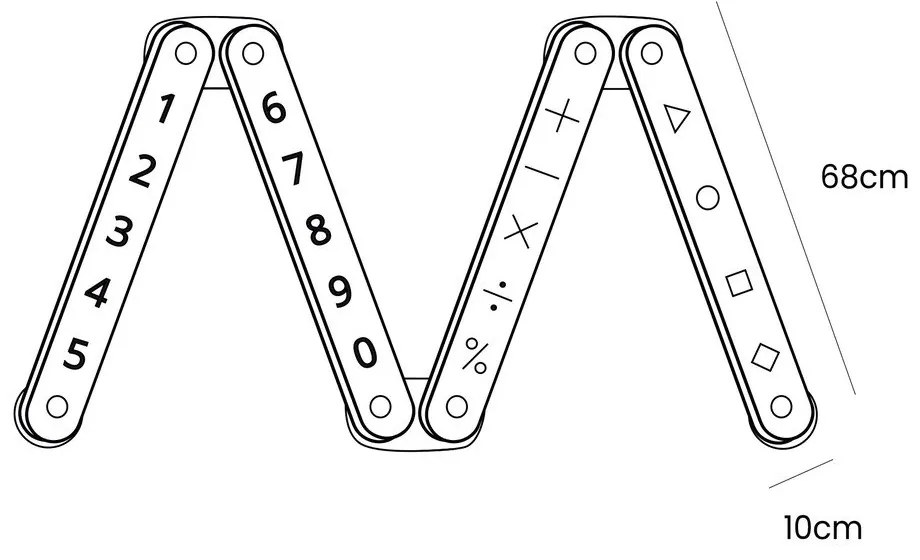 Czarny tor sensoryczny z litego drewna sosnowego 10x408x5 cm Montessori – Meowbaby