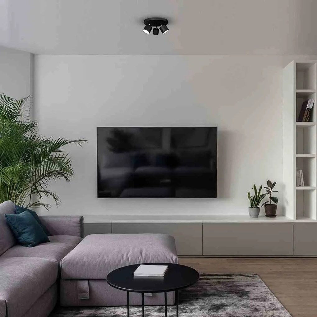Lampa sufitowa DIXIE BLACK 3xGX53, potrójna, na kole, kierunkowa, czarna