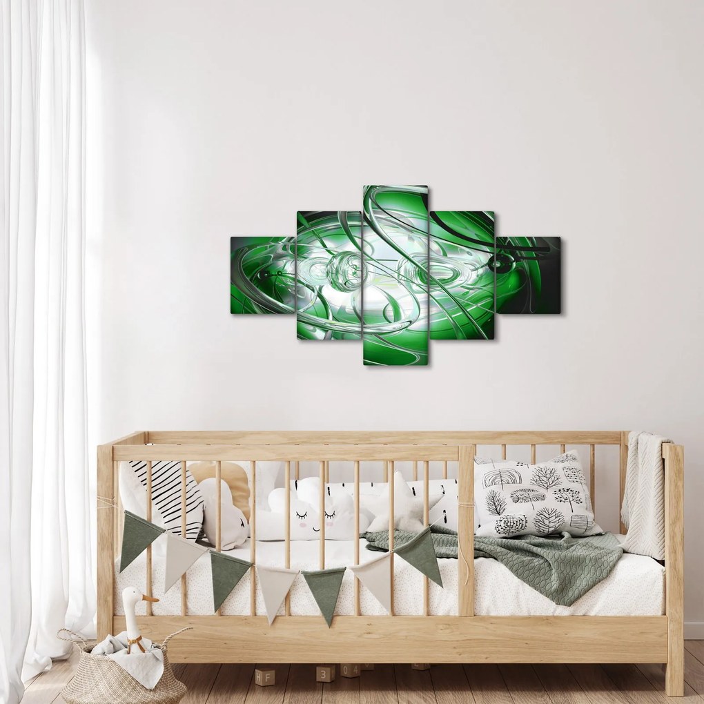 Zielony abstrakcyjny obraz (125x70 cm)