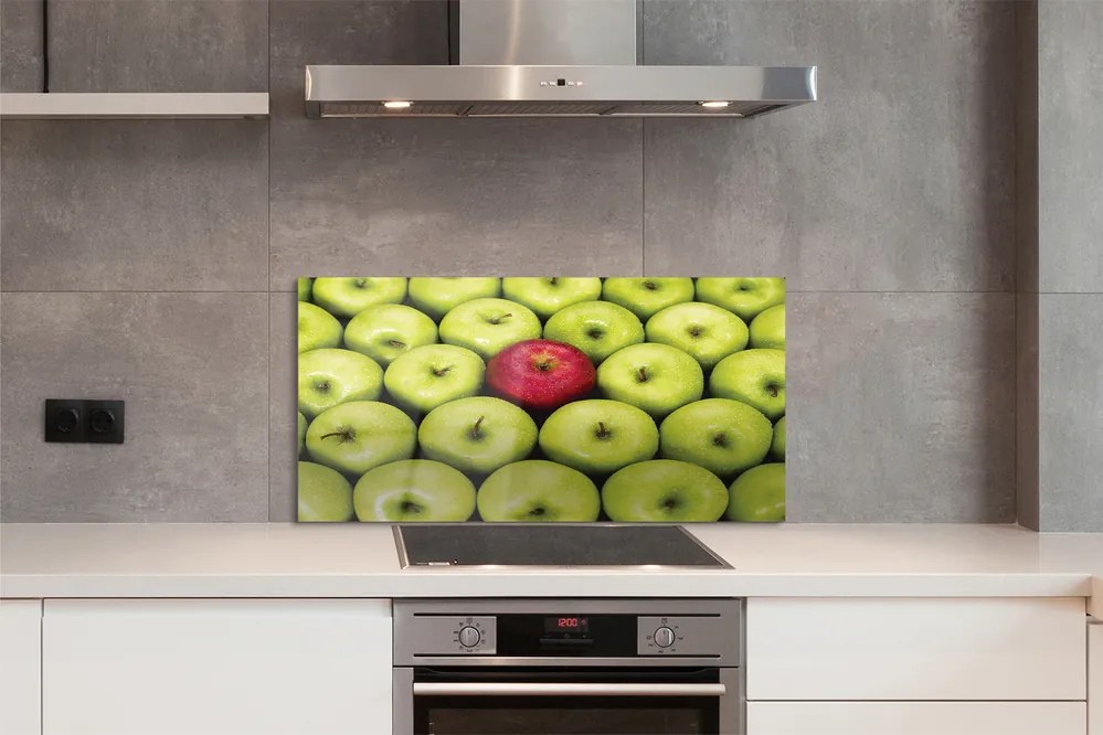 Szklany Panel Duet Zielonego i Czerwonego Jabłka