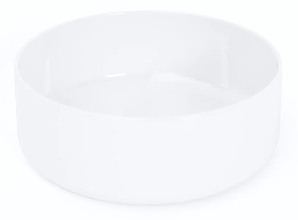 Umywalka ceramiczna FASANO nablatowa okrągła 45 cm biały łatwy montaż