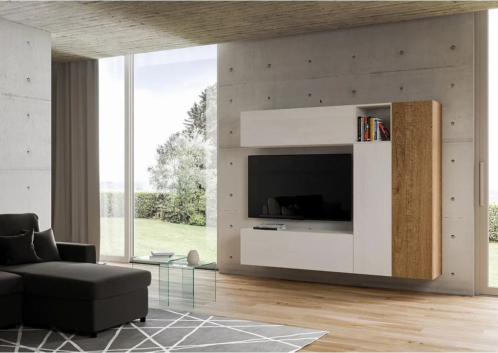 Kompozycja ścienna do salonu A18 szer. 214 wys. 173,6 gł. 39,2