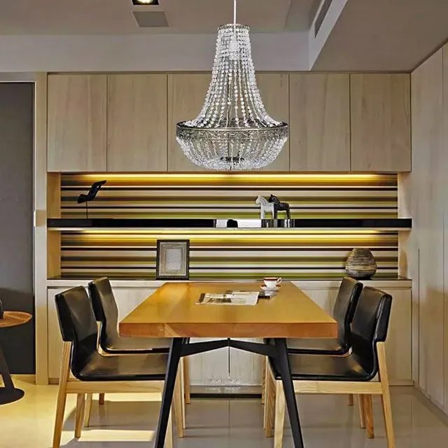 Kryształowa szykowna lampa wisząca - E991 R8-M41