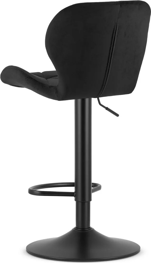 PROMOCJA Krzesło barowe z czarną nogą WEST VELVET, czarne II gatunek