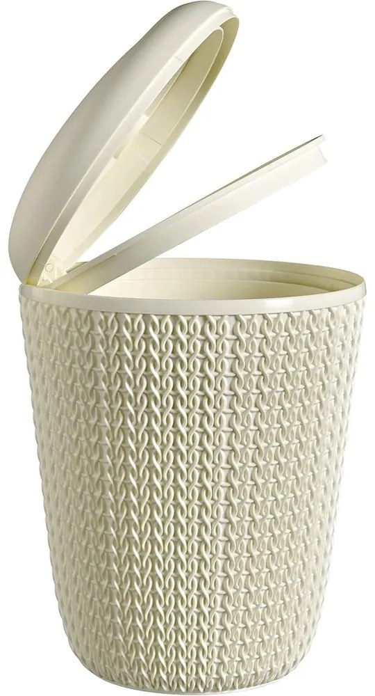 Biały łazienkowy kosz na śmieci Curver Knit, 7 l