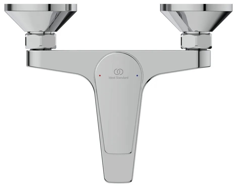 Wannowa bateria ścienna w kolorze srebra z połyskiem Cerafine D – Ideal Standard