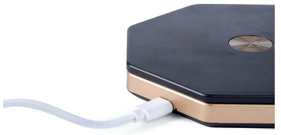 Czarna dekoracja świetlna na USB ø 12 cm Twist Hexagon – Gingko