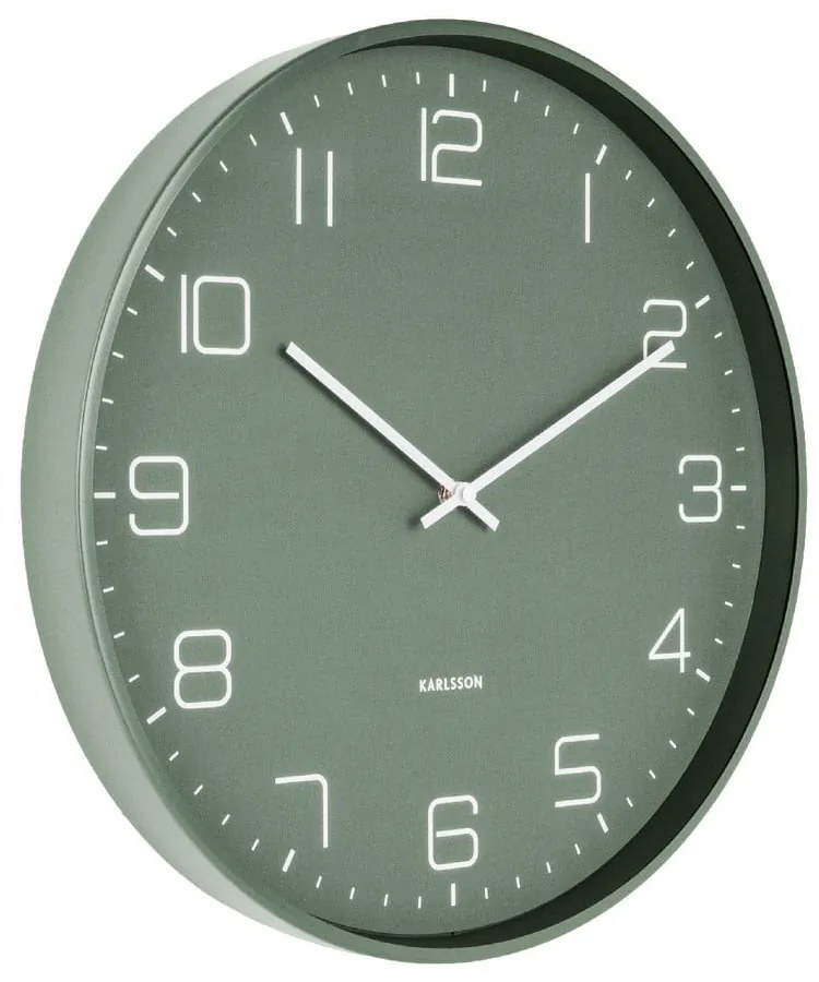 Zielony zegar ścienny Karlsson Lofty, ø 40 cm