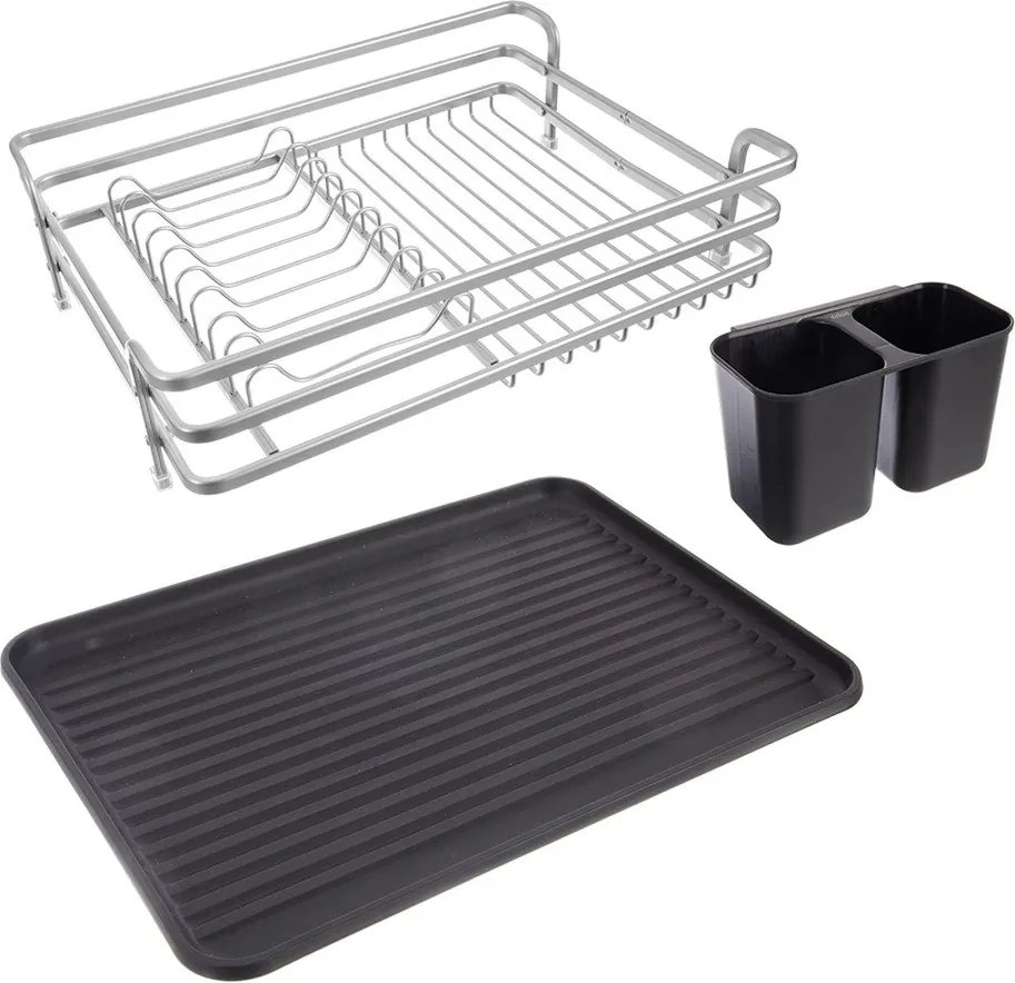 Czarno-biały metalowy ociekacz 43x32 cm Deluxe – Orion