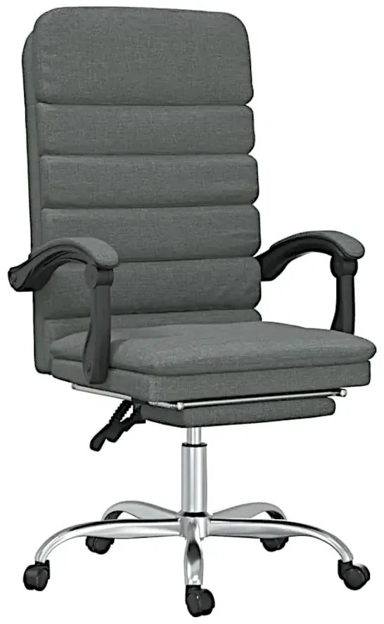 Ciemnoszary rozkładany fotel masujący z podnóżkiem - Olion 3X