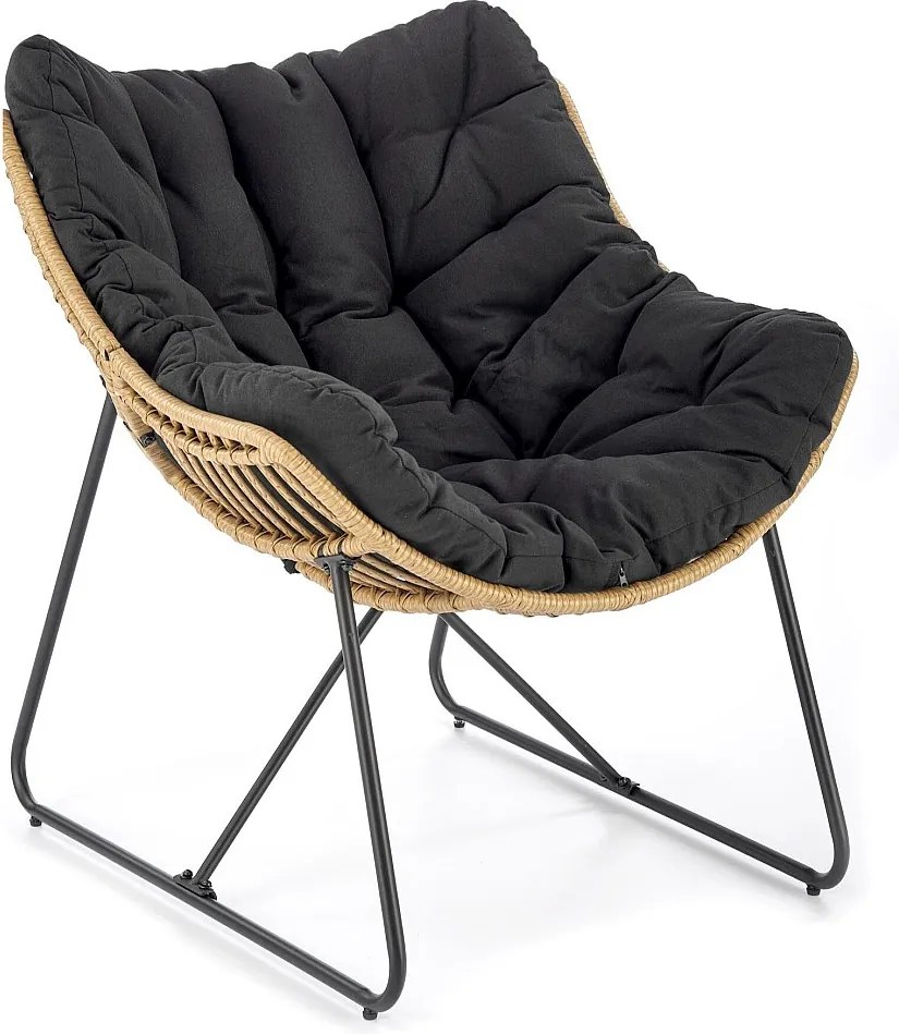 Fotel WHISPER rattanowy czarny
