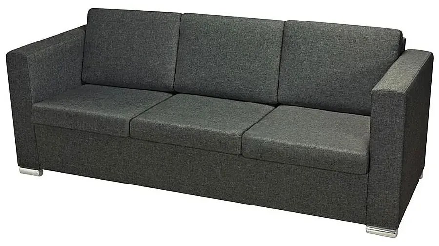 Trzyosobowa ciemnoszara sofa loftowa - Telva 3Q