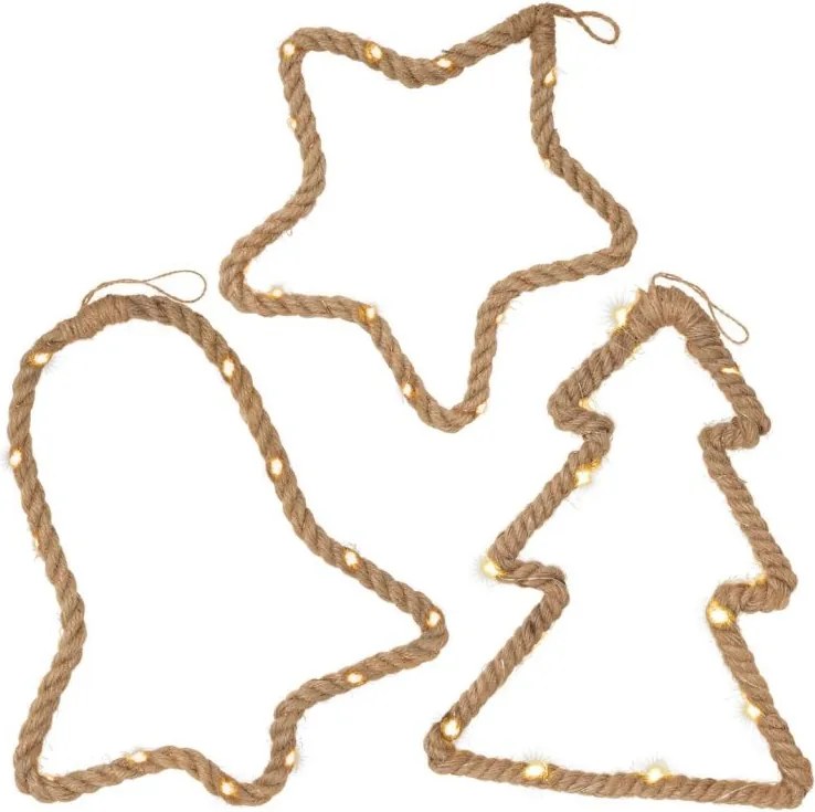 Świąteczny zestaw dekoracji okiennych, 45 LED, ciepła biel,