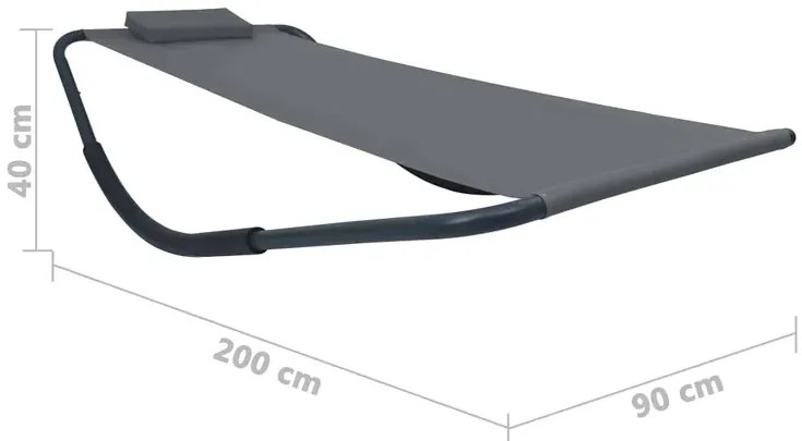Szara pojedyncza leżanka ogrodowa - Wintex 5X