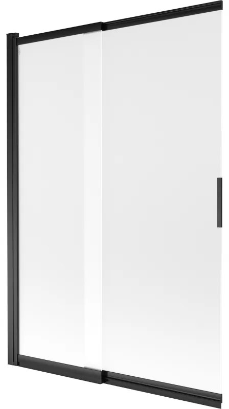 Mexen Fox parawan nawannowy 2-skrzydłowy przesuwny 120 x 150 cm, szron, czarny - 891-120-002-70-30