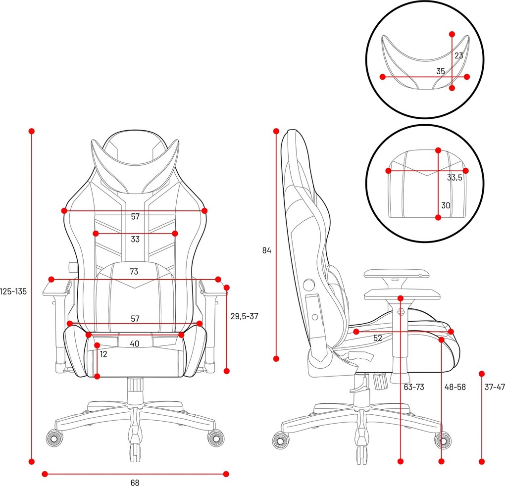 Krzesło dla graczy Diablo X-Ray Normal Size czarno-czerwony
