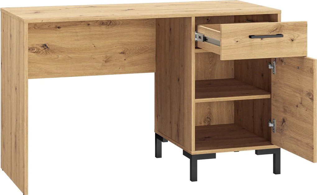 Biurko z szafką i szufladą Nevio 23, dąb artisan