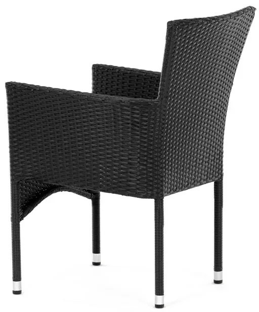Autronic Krzesło ogrodowe, metal, polyratan,czarne, AZC-S2117 BK